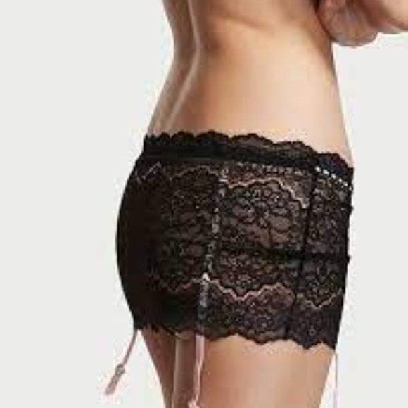 Victoria's Secret Ribbon Slot Quarter Cup Bra & Garter Skirt/Thong 34B / Small - Picture 5 of 14